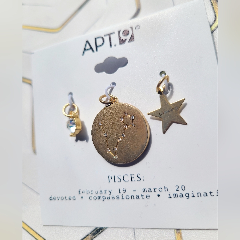 New APT. 9| 3 Pc Dangle  PISCES  Zodiac Dangle Charm - Picture 4 of 5